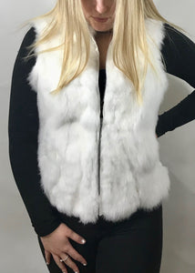 Fur Gilet in Snow White by Feathers Of Italy - Feathers Of Italy 