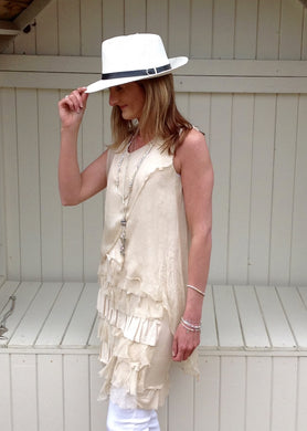 emilia silk ruffle dress