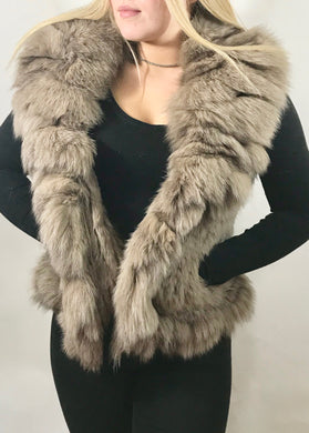 Luxury Fur Gilet in Mocha - Feathers Of Italy 