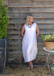 Garda Linen Long Dress - Feathers Of Italy 