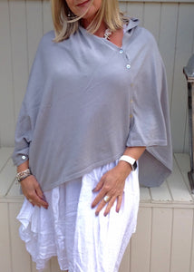 Sicily Five Way Poncho in Duck Egg - Feathers Of Italy 