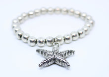 Load image into Gallery viewer, Starfish Silver coloured Stretchy Bracelet - By Feathers Of Italy - Feathers Of Italy 
