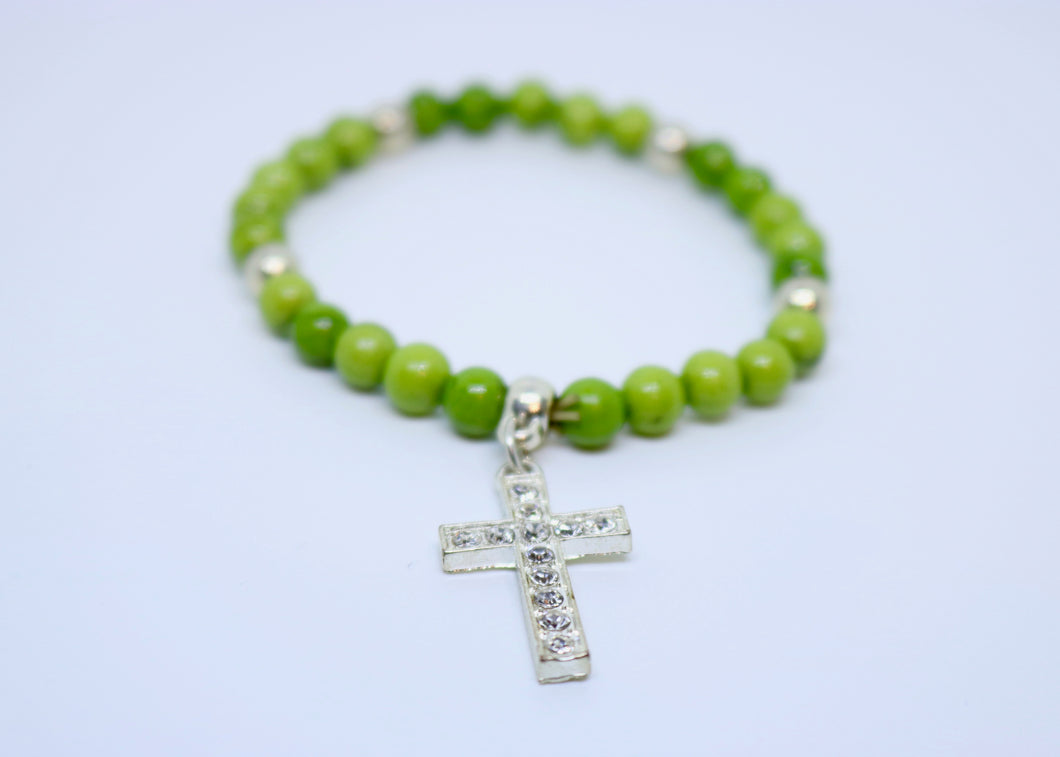 Stone sales cross bracelet