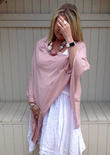 Load image into Gallery viewer, Sicily Five Way Poncho in Pink - Feathers Of Italy 
