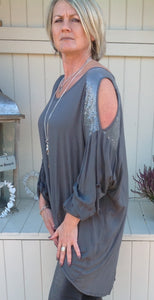 abruzzo sequin top soft