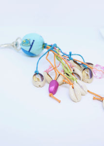 Shell and Ball Brightly Coloured Key Ring  - by Feathers Of Italy - Feathers Of Italy 