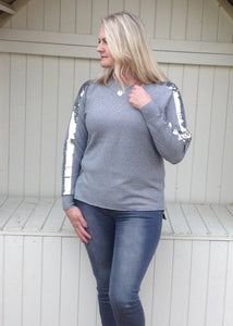 Sebastiano Seqined Jumper in Grey - Feathers Of Italy 