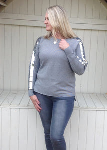 Sebastiano Seqined Jumper in Grey - Feathers Of Italy 