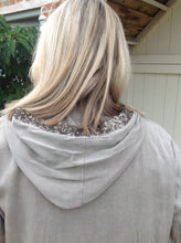 Load image into Gallery viewer, Sequin Hooded Jacket in Washed Stone Made In Italy By Feathers Of Italy One Size - Feathers Of Italy 
