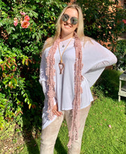 Load image into Gallery viewer, Gauli Oversized Fine Knit Top in White Made In Italy by Feathers Of Italy One Size - Feathers Of Italy 
