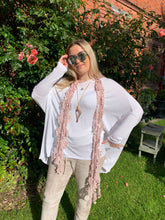 Load image into Gallery viewer, Gauli Oversized Fine Knit Top in White Made In Italy by Feathers Of Italy One Size - Feathers Of Italy 
