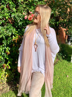 Gauli Oversized Fine Knit Top in White Made In Italy by Feathers Of Italy One Size - Feathers Of Italy 