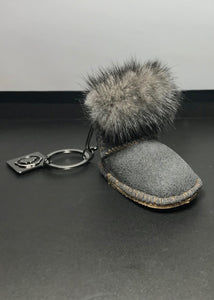 Limited Edition Miniature Sheepskin and Real Fur Hand Stitched Ugg Boot Style Key Ring in 3 colours - Feathers Of Italy 