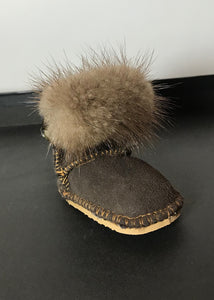 Limited Edition Miniature Sheepskin and Real Fur Hand Stitched Ugg Boot Style Key Ring in 3 colours - Feathers Of Italy 