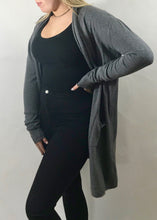 Load image into Gallery viewer, Limited Edition Star Cardigan with Star Detail Back In Black - Feathers Of Italy 
