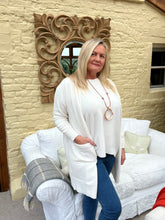 Load image into Gallery viewer, Monaco Cream Open Cardigan with Pockets
