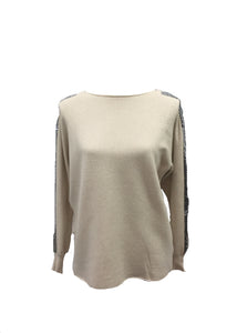 Sebastiano Seqined Jumper in Winter Cream - Feathers Of Italy 