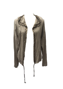 Sequin Hooded Jacket in Washed Stone Made In Italy By Feathers Of Italy One Size - Feathers Of Italy 