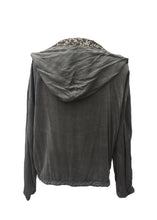 Load image into Gallery viewer, Sequin Hooded Jacket in Washed Grey Made In Italy By Feathers Of Italy One Size - Feathers Of Italy 
