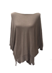Guava Overlay knitted Tunic In Mocha - Feathers Of Italy 