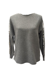 Sebastiano Seqined Jumper in Grey - Feathers Of Italy 
