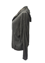 Load image into Gallery viewer, Sequin Hooded Jacket in Washed Grey Made In Italy By Feathers Of Italy One Size - Feathers Of Italy 

