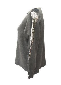 Sebastiano Seqined Jumper in Grey - Feathers Of Italy 