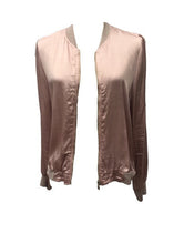 Load image into Gallery viewer, Satin Bommer Jacket in Pink - Feathers Of Italy 
