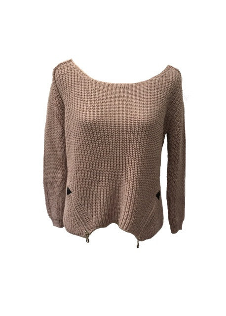 San Niccolo Alpaca Zip Jumper in Dusky Pink - Feathers Of Italy 