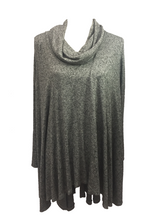 Load image into Gallery viewer, Swing Top with Cowl in Charcoal Marl - Feathers Of Italy 
