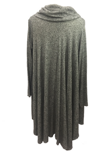 Swing Top with Cowl in Charcoal Marl - Feathers Of Italy 