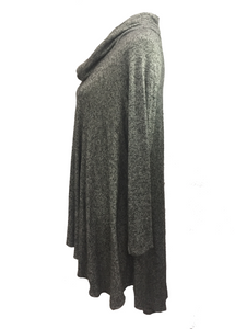 Swing Top with Cowl in Charcoal Marl - Feathers Of Italy 