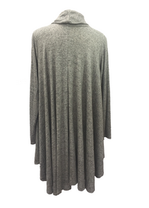 Swing Top with Cowl in Marl Grey - Feathers Of Italy 