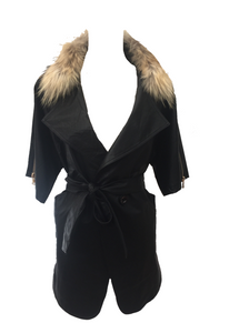 Positana Over Jacket in Black - Feathers Of Italy 