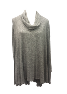 Swing Top with Cowl in Marl Grey - Feathers Of Italy 