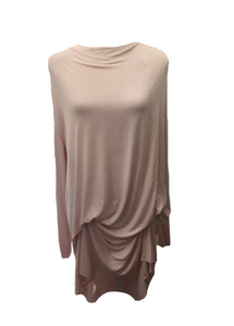Saints Layered T Shirt Top Pink Made In Italy By Feathers Of Italy One Size - Feathers Of Italy 