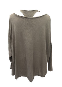 Boa Silk Top in Mink | Feathers Of Italy 