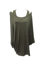 Load image into Gallery viewer, Gauli Oversized Double Top with Batwing Sleeves in Green made In Italy by Feathers Of Italy One Size - Feathers Of Italy 

