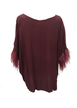 Load image into Gallery viewer, Orciano Pisano Ostrich Trim Top in Ruby Made In Italy By Feathers Of Italy One Size - Feathers Of Italy 
