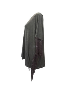 Tassle Overlay in Grey - Feathers Of Italy 