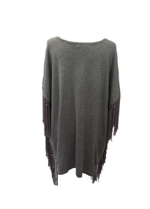 Tassle Overlay in Grey - Feathers Of Italy 