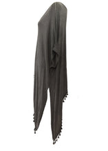 Load image into Gallery viewer, Side Detail Bobble Top Washed Grey - Feathers Of Italy 
