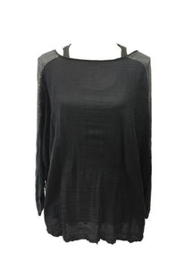Boa Layer Seqin Top in Slate | Feathers Of Italy 