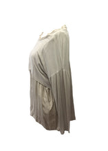Load image into Gallery viewer, Raggy Edge Silk Layer Top in Stone Made In Italy By Feathers Of Italy One Size - Feathers Of Italy 
