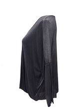 Load image into Gallery viewer, Chiffon Back Fine Knit Jumper in Blue Made In Italy By Feathers Of Italy One Size - Feathers Of Italy 
