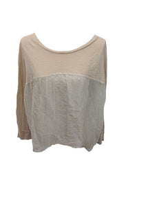 Pisa Silk and Jersey top in Dusky Pink Made In Italy By Feathers Of Italy One Size - Feathers Of Italy 
