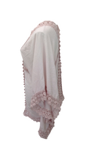 Load image into Gallery viewer, Sienna Lace Cotton Kimono in Pink Made In Italy By Feathers Of Italy One Size - Feathers Of Italy 
