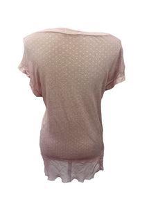 Romo Fine Knit Short Sleaved Top in Vanilla Made In Italy One Size - Feathers Of Italy 