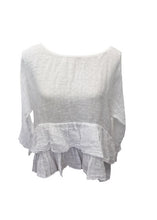 Load image into Gallery viewer, Raffadali Linen Top in White - Feathers Of Italy 
