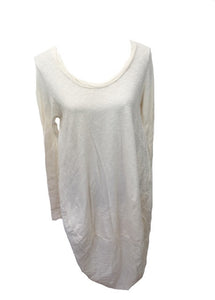 Oversized Cotton Cocoon Summer Dress in Vanilla One Size Made In Italy by Feathers Of Italy - Feathers Of Italy 
